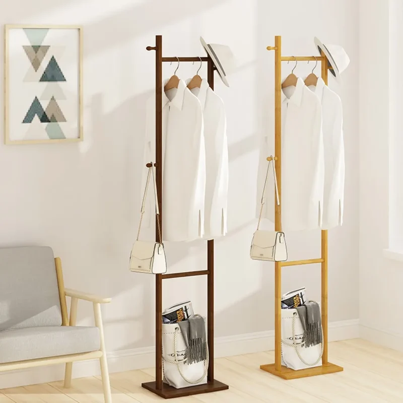 Portant vertical en bambou – 8 crochets, chambre & salon