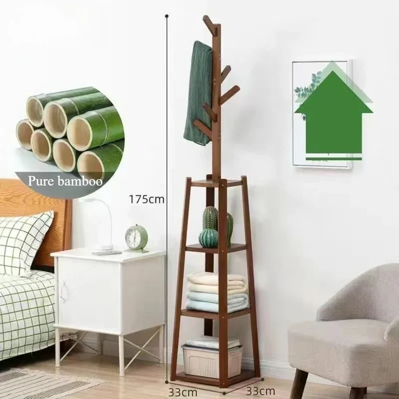 Portant vertical en bambou – 8 crochets, chambre & salon