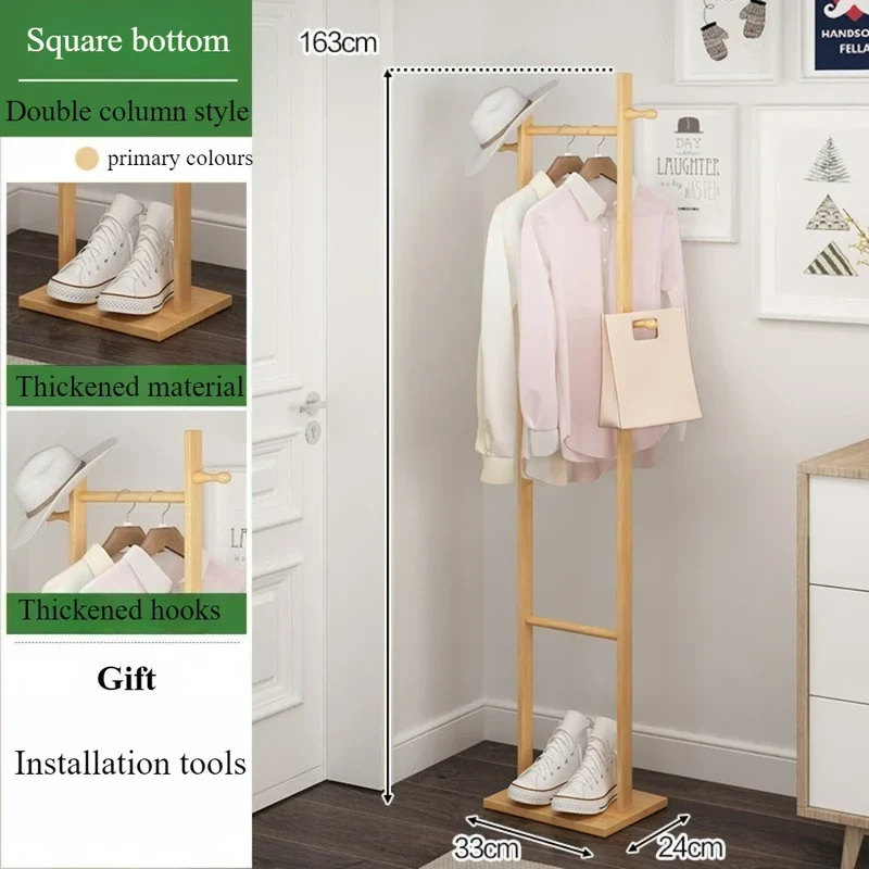 Portant vertical en bambou – 8 crochets, chambre & salon