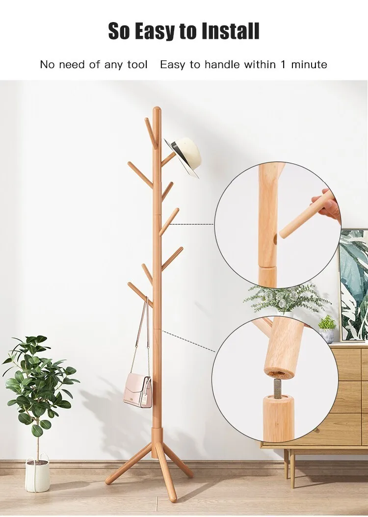 Portemanteau d’intérieur polyvalent « light luxury » – vêtements, chapeaux & sacs (montage facile)