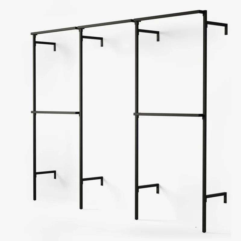 Frame Walk-In 3 penderie colonnes - (2 rails / 1 rail / 2 rails)
