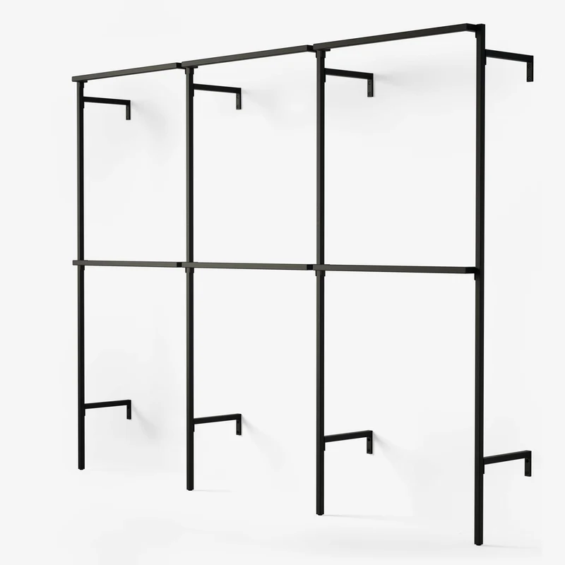 Frame Walk-In penderie 3 colonnes - (2 rails / 2 rails / 2 rails)