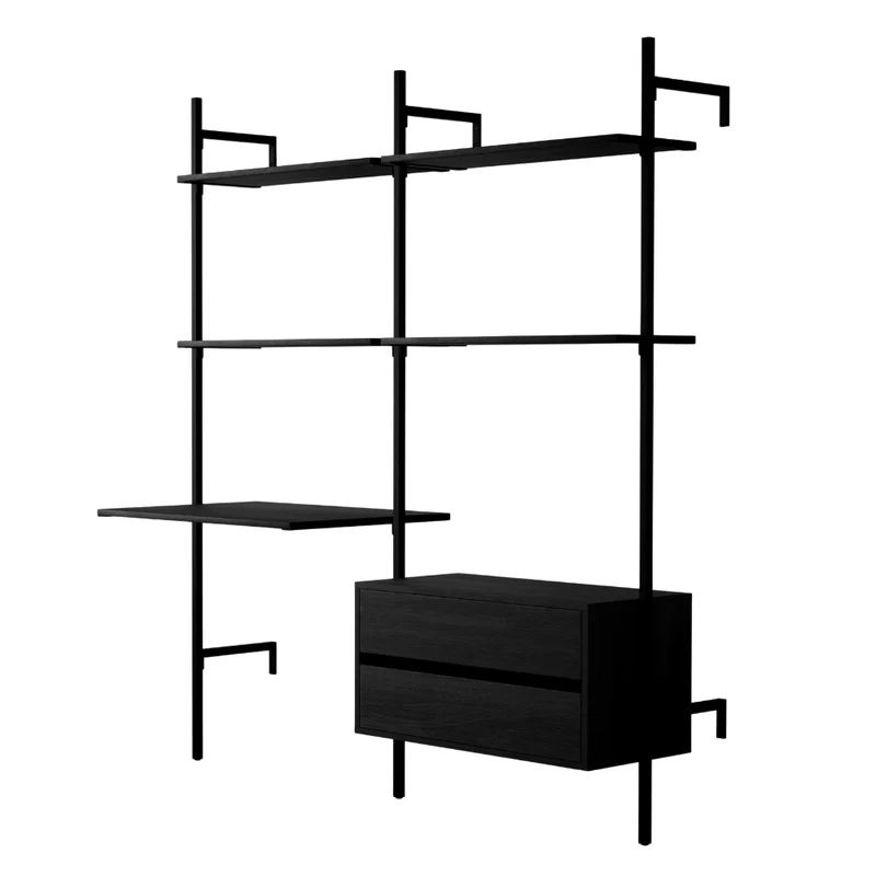 Frame Walk-In 2 colonnes système d'étagères avec bureau - (2 étagères + 1 bureau / 2 étagères + 1 commode)
