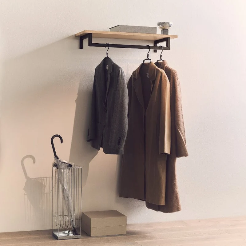 Frame Marlow - Tringle à vêtements murale équipée d'une étagère