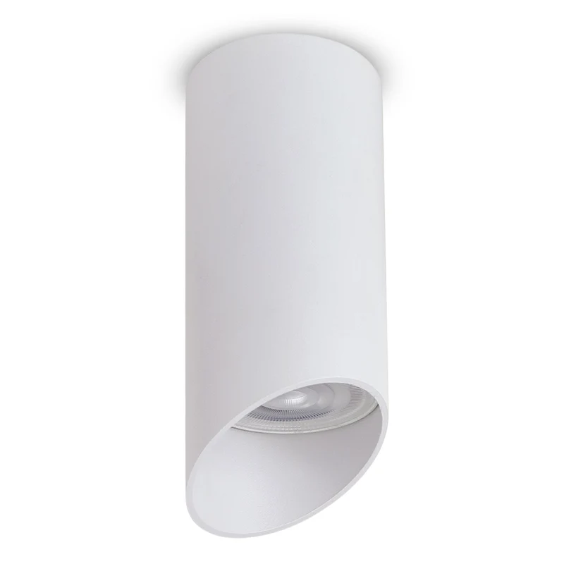 Maclean surface mount / tube luminaire, spot, round, aluminum, GU10, 55x130mm, white, MCE360 W+LED bulb GU10 7W Maclean Energy MCE437 WW warm white 3000K, 220-240V~, 50/60Hz, 490 lumens