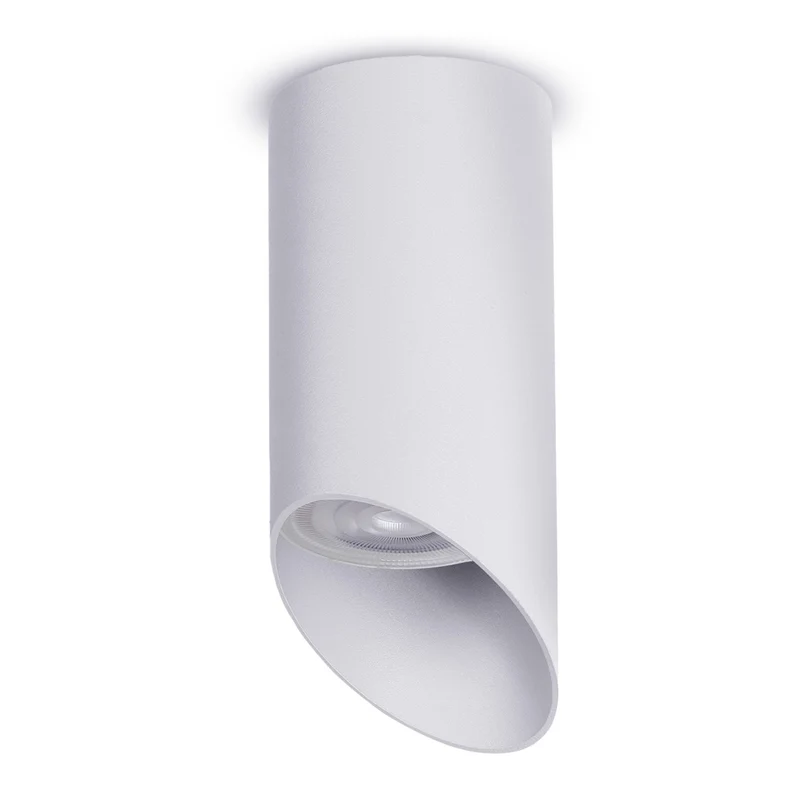 Maclean surface mount / tube luminaire, spot, round, aluminum, GU10, 55x130mm, white, MCE360 W+LED bulb GU10 7W Maclean Energy MCE437 WW warm white 3000K, 220-240V~, 50/60Hz, 490 lumens