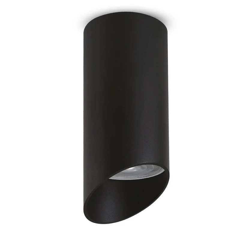 Maclean surface-mounted luminaire / tube, spot, round, aluminum, GU10, 55x130mm, black color, MCE360 B+LED bulb GU10 7W Maclean Energy MCE437 WW warm white 3000K, 220-240V~, 50/60Hz,
