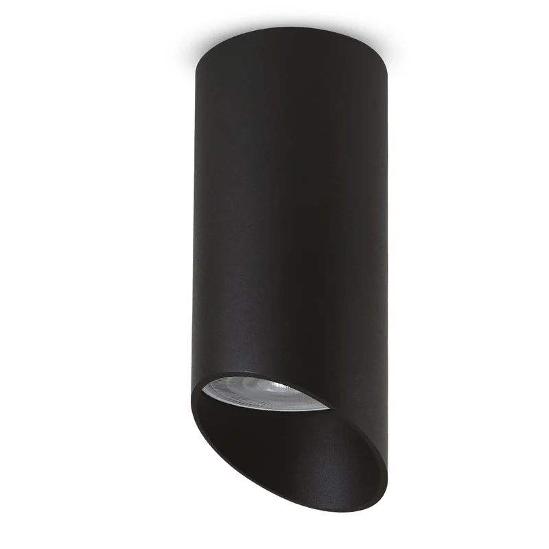 Maclean surface-mounted luminaire / tube, spot, round, aluminum, GU10, 55x130mm, black color, MCE360 B+LED bulb GU10 7W Maclean Energy MCE437 WW warm white 3000K, 220-240V~, 50/60Hz,
