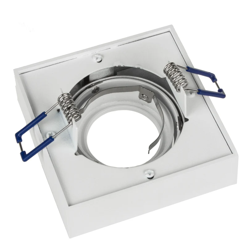Maclean MCE464W LED Recessed Spotlight Ceiling Light 7W 560 Lumens 3000K Warm White GU10 Recessed Frame IP20 (Square Including Bulb, White)