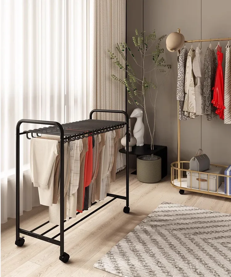 Portant Rétractable Multifonction – Rangement Mobile et Modulable pour Chambre et Vêtements