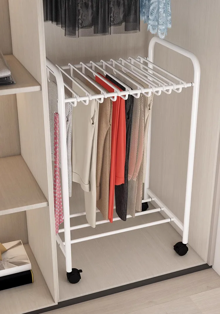 Portant Rétractable Multifonction – Rangement Mobile et Modulable pour Chambre et Vêtements