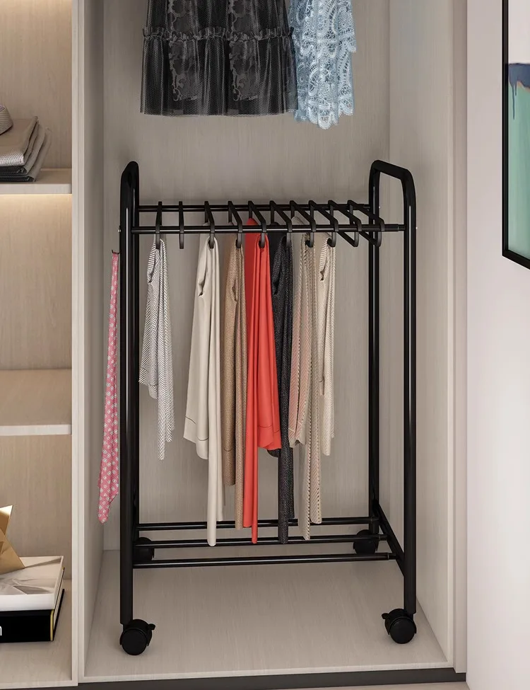 Portant Rétractable Multifonction – Rangement Mobile et Modulable pour Chambre et Vêtements