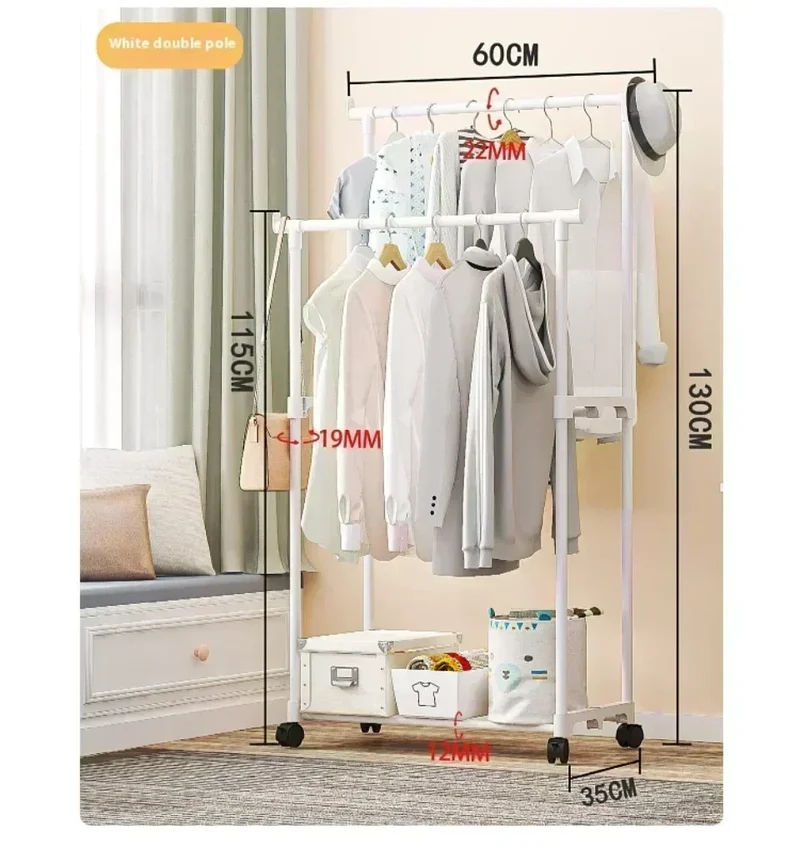 Portant à Roulettes Multi-Niveaux – Support de Séchage Modulable pour Chambre, Vêtements et Accessoires