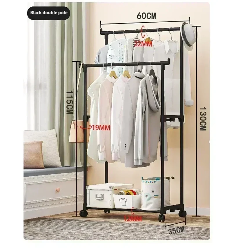 Portant à Roulettes Multi-Niveaux – Support de Séchage Modulable pour Chambre, Vêtements et Accessoires