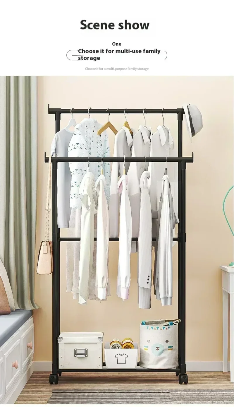 Portant à Roulettes Multi-Niveaux – Support de Séchage Modulable pour Chambre, Vêtements et Accessoires