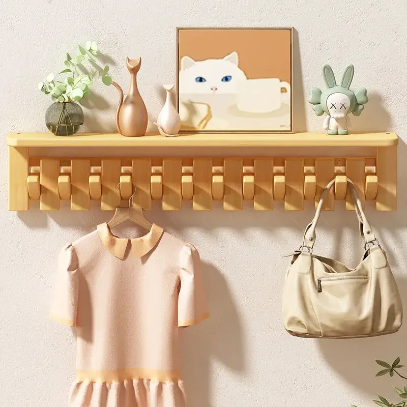 Étagère Murale Modulaire en Bois – Porte-Manteau Multifonction Économiseur d’Espace pour Salon