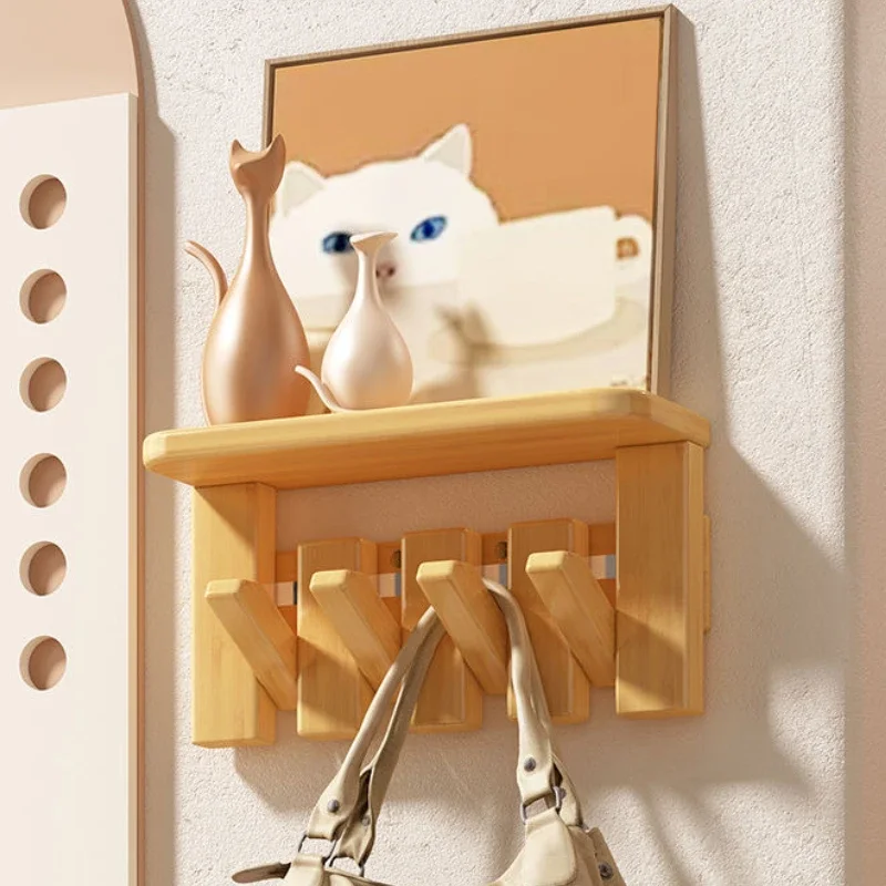 Étagère Murale Modulaire en Bois – Porte-Manteau Multifonction Économiseur d’Espace pour Salon
