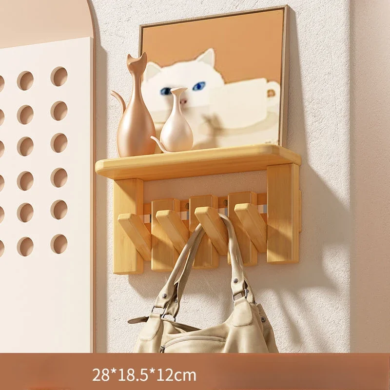 Étagère Murale Modulaire en Bois – Porte-Manteau Multifonction Économiseur d’Espace pour Salon