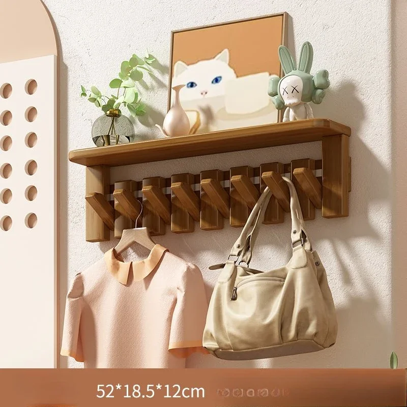 Étagère Murale Modulaire en Bois – Porte-Manteau Multifonction Économiseur d’Espace pour Salon