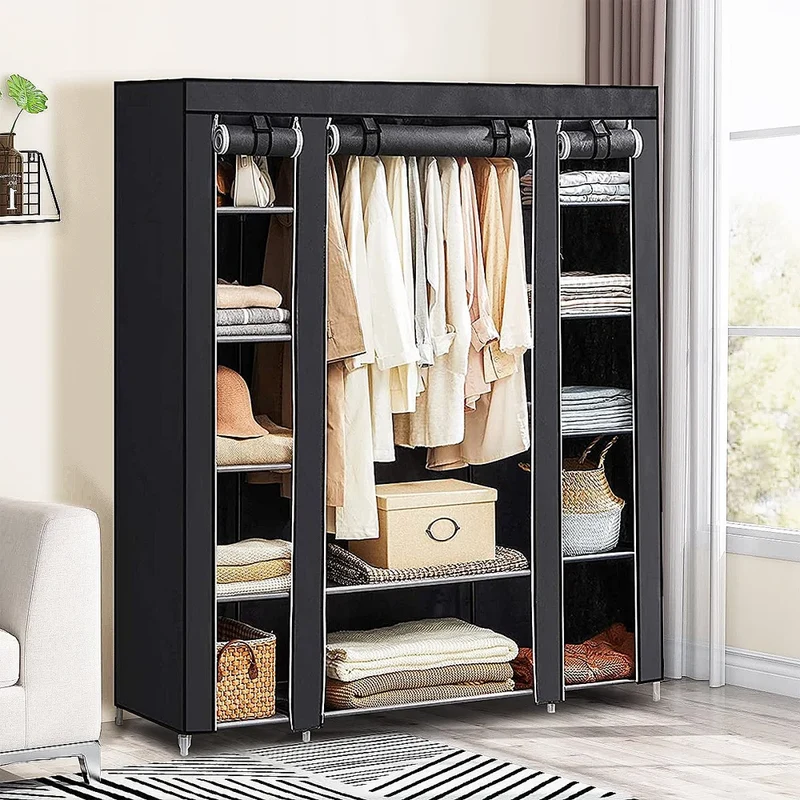 Armoire Portable Multi-Niveaux 150x45x175cm – Rangement Tissu Anti-Poussière pour Chambre