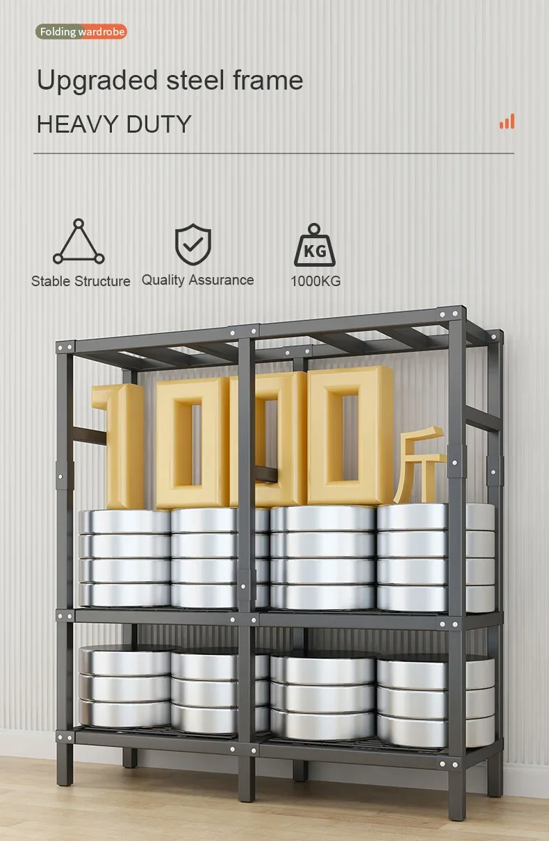 Armoire Métallique Pliable de Haute Qualité – Montage Rapide, Meuble Idéal pour Chambre