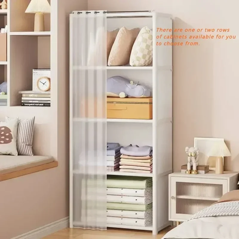 Armoire Chambre Multi-Niveaux Anti-Poussière – Grande Capacité, Montage Facile, Étagères Modulables