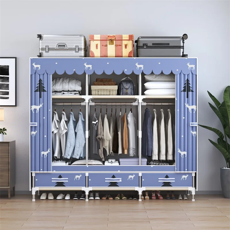 Grande Armoire Portable en Tissu – Organisateur à Vêtements Multi-Niveaux pour Chambre ou Studio