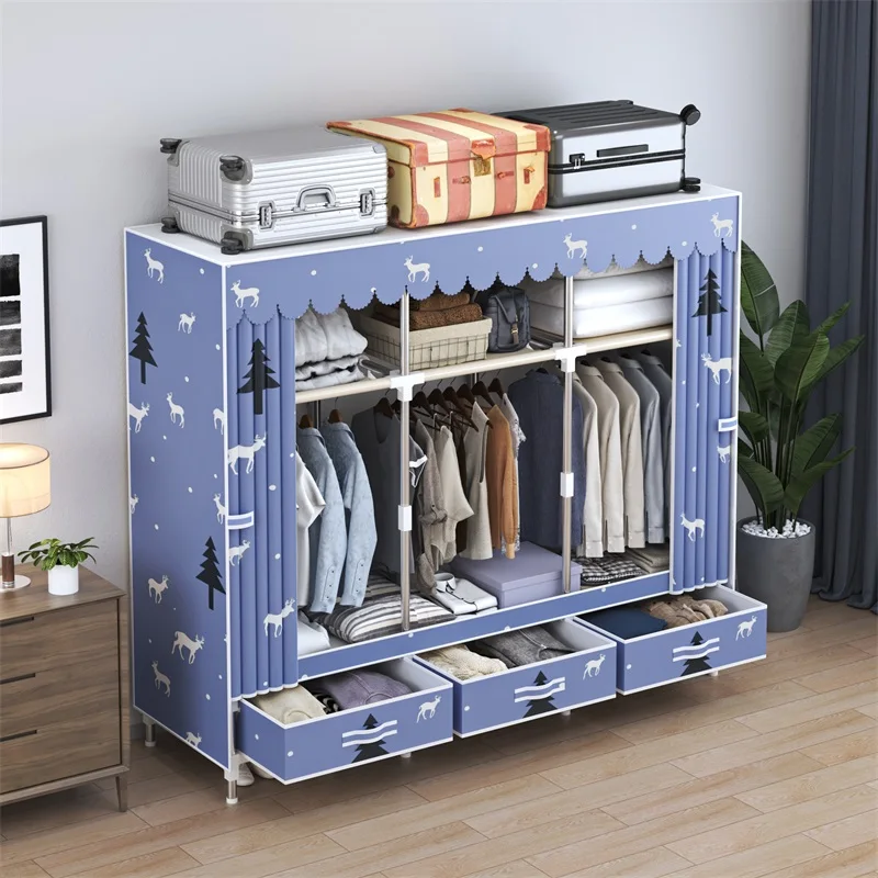 Grande Armoire Portable en Tissu – Organisateur à Vêtements Multi-Niveaux pour Chambre ou Studio