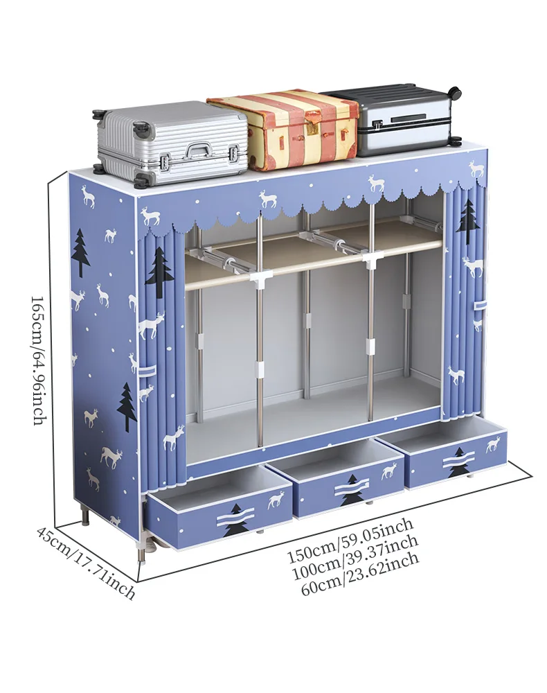 Grande Armoire Portable en Tissu – Organisateur à Vêtements Multi-Niveaux pour Chambre ou Studio