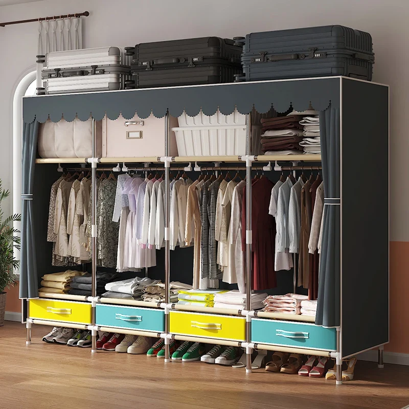 Grande Armoire en Tissu Multi-Rangements – Solution Portable Idéale pour Chambre et Logement de Location