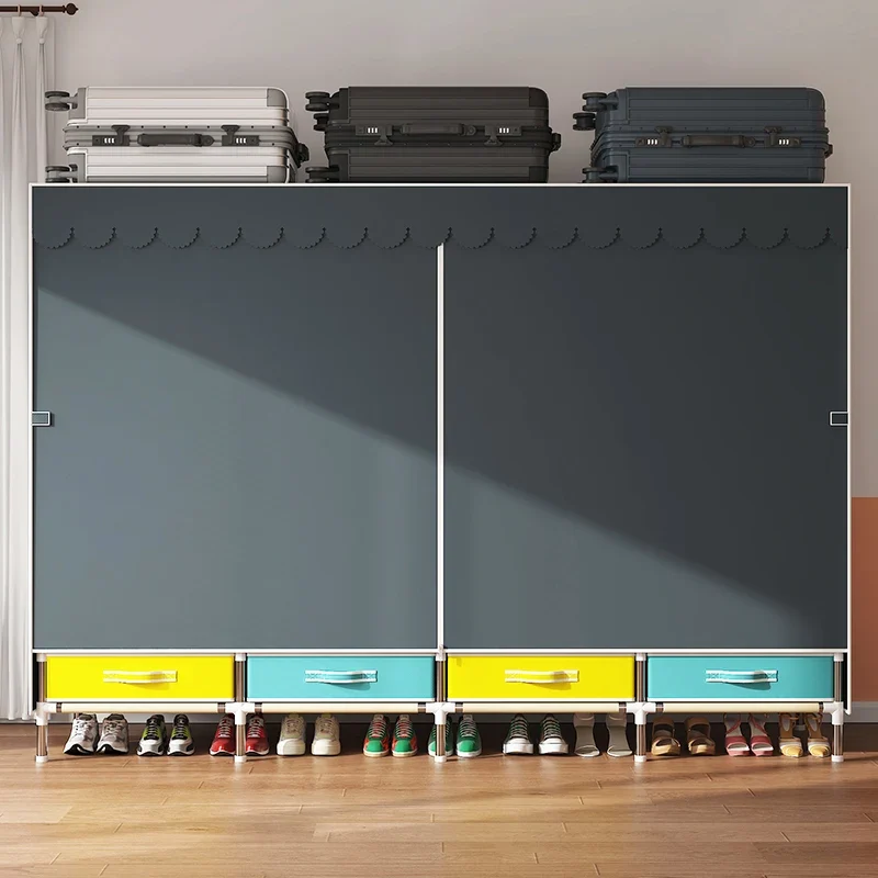 Grande Armoire en Tissu Multi-Rangements – Solution Portable Idéale pour Chambre et Logement de Location