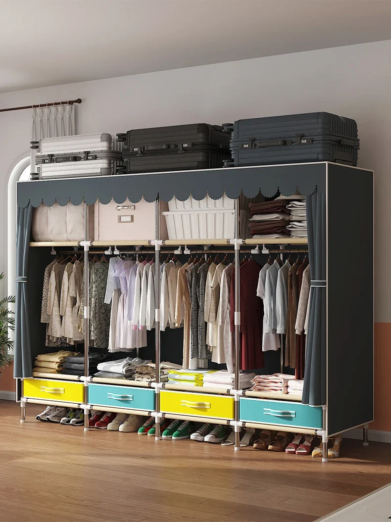 Grande Armoire en Tissu Multi-Rangements – Solution Portable Idéale pour Chambre et Logement de Location