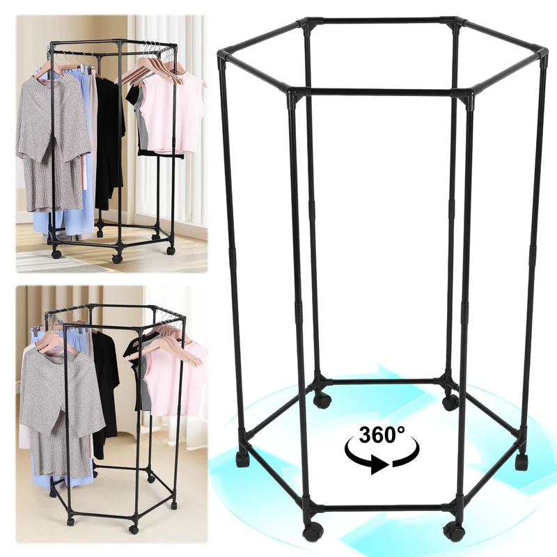 Portant à Roulettes Robuste – Support Métallique pour Robes, Manteaux et Vêtements Lourds