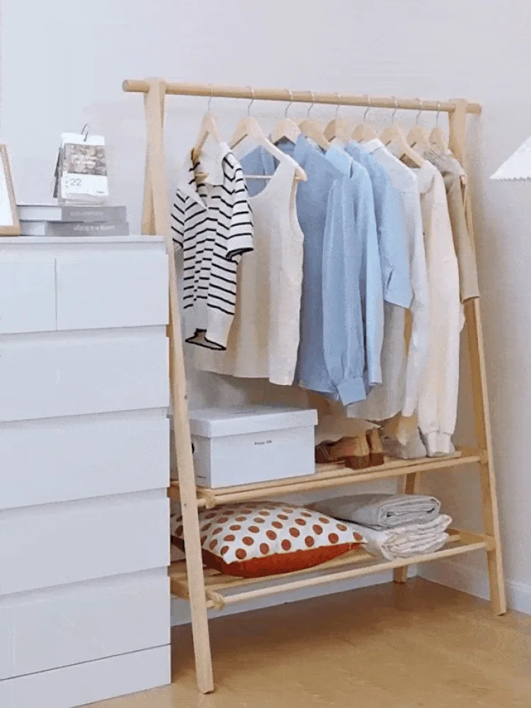 Portant Bois Massif Hôtel - Séchoir Chambre Étagères Vêtements