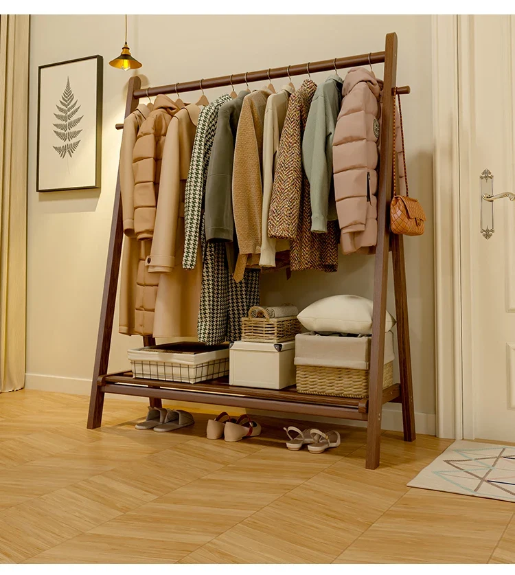 Portant Bois Massif Hôtel - Séchoir Chambre Étagères Vêtements