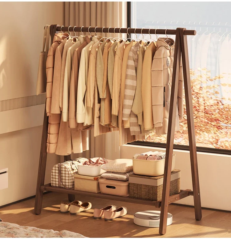 Portant Bois Massif Hôtel - Séchoir Chambre Étagères Vêtements