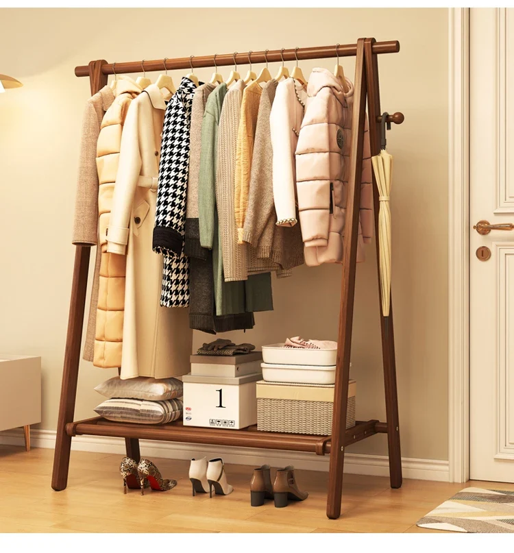 Portant Bois Massif Hôtel - Séchoir Chambre Étagères Vêtements
