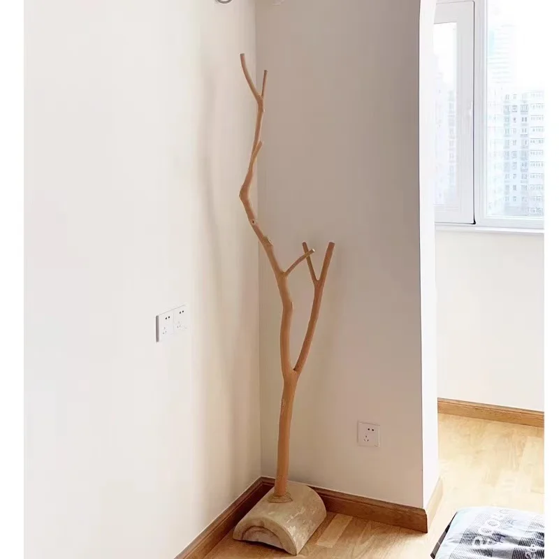 Porte-manteau Bois Massif Wabi-Sabi - Style Rétro Nostalgique pour Hôtel et Maison d’Hôtes