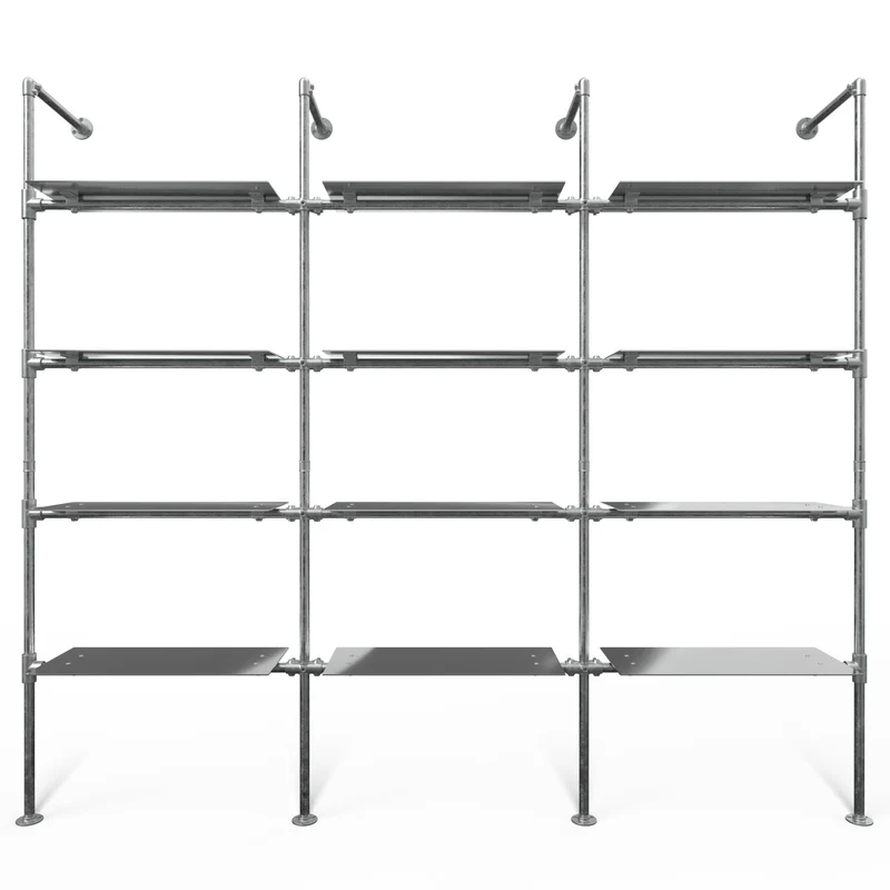 Original Steele Walk-in à 3 Modules - (4 Étagères / 4 Étagères / 4 Étagères) Système de Rangement