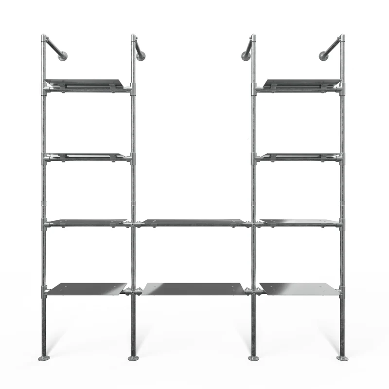 Original Steele Walk-in à 3 Modules - (4 Étagères / 2 Étagères / 4 Étagères) Système de Rangement