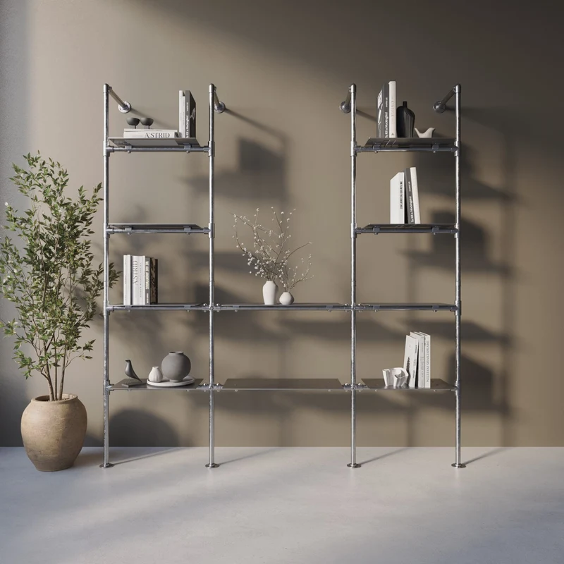 Original Steele Walk-in à 3 Modules - (4 Étagères / 2 Étagères / 4 Étagères) Système de Rangement