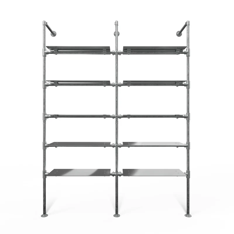 Original Steele Walk-in à 2 Modules - (5 Étagères / 5 Étagères) Système de Rangement Flexible