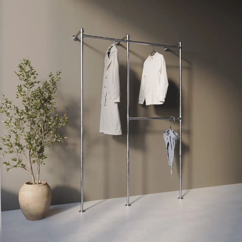 Original Steele Walk-in à 2 Modules - (1 Tringle / 2 Tringles) Rangement Flexible pour Vêtements