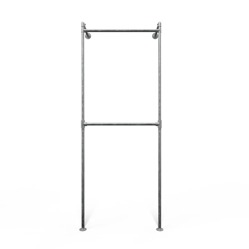 Système de Dressing Walk-In Original Steele à 1 Module - (2 Tringles à Vêtements) Double Tringle pour une Capacité Maximale