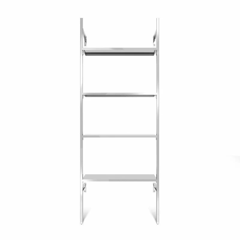 Frame Chrome Walk-In système de dressing en 1 rangée - (4 étagères) solution flexible avec 4 étagères en chrome