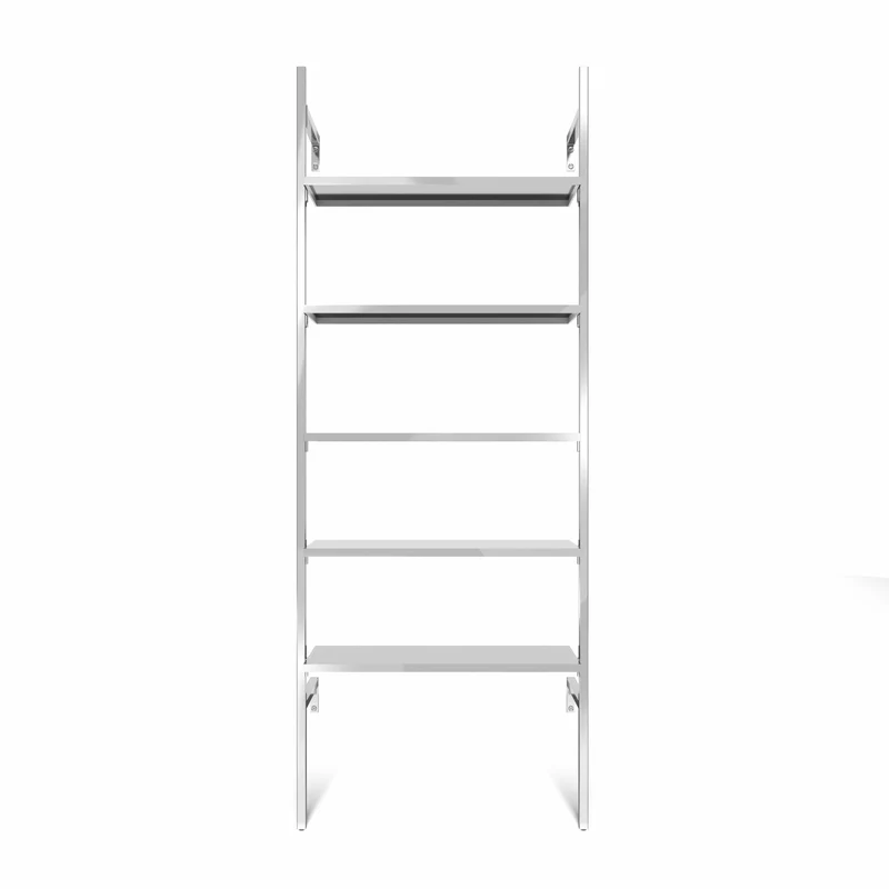 Frame Chrome Walk-In système de dressing en 1 rangée - (5 étagères) solution flexible avec 5 étagères en chrome