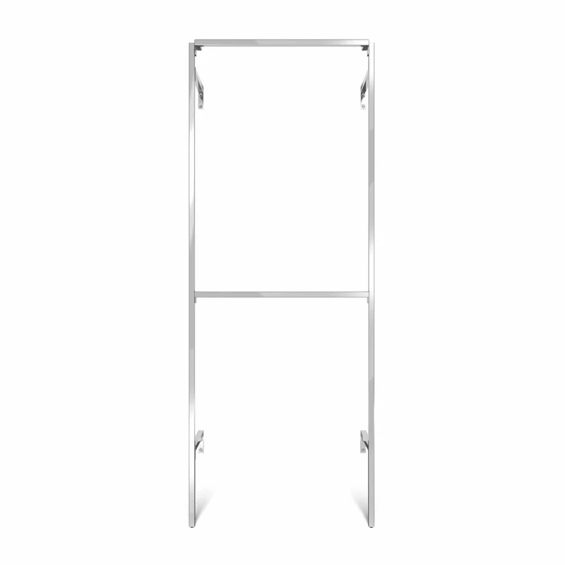 Frame Chrome Walk-In système de dressing en 1 rangée - (2 rails) double penderie en chrome pour une capacité maximale
