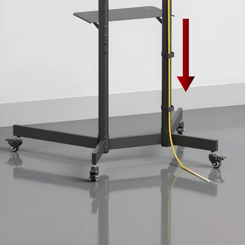 Maclean TV stand / cart, camera shelf, on wheels, 37-70", max load 45kg/5kg shelf, max. VESA 600x400, MC-113 B