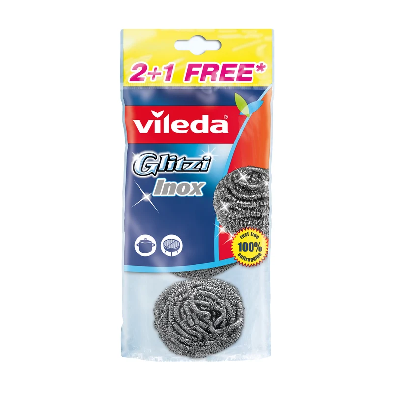 Vileda Glitzi Spiral INOX stainless steel dishwasher 3 pieces