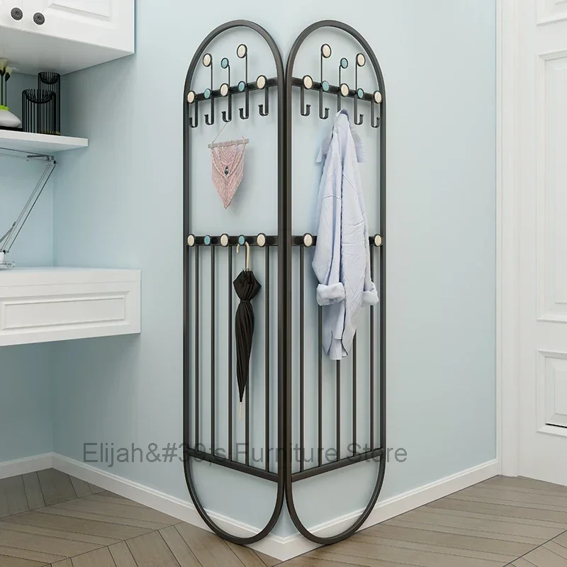 Étagère Murale Métallique Pliable – Portant Noir Modulable pour Chambre, Séchage et Rangement
